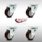 Service Caster 3.5 Inch SS Maroon Polyurethane Wheel Swivel Top Plate Caster Set SCC-SS20S3514-PPUB-MRN-4 - alternate 1
